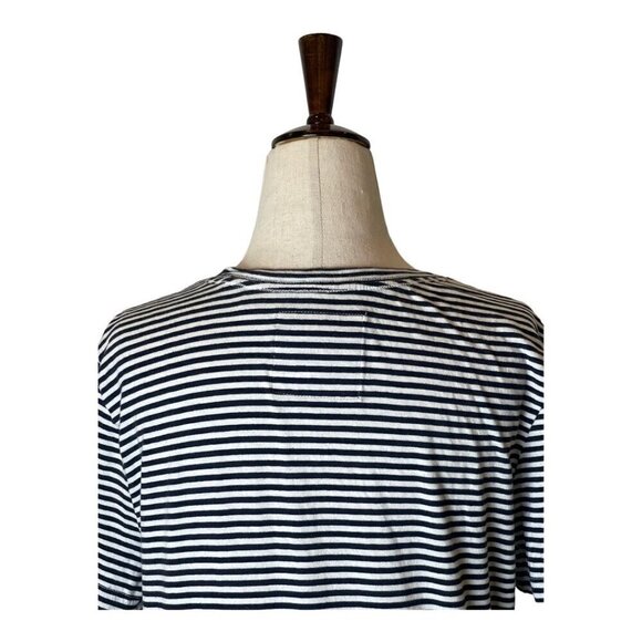 Superdry Blue and White Striped Crew Neck Rope Lettering Short Sleeve Tee Size 8 - Picture 5 of 12